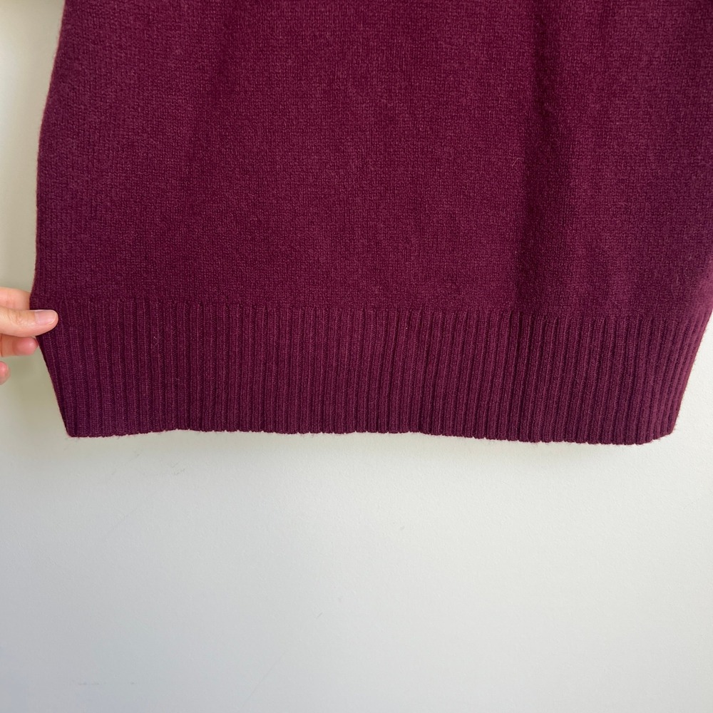 J.Crew Womens Oversized XS Lambswool Short Sleeve Crewneck Sweater Burgundy - Picture 10 of 10